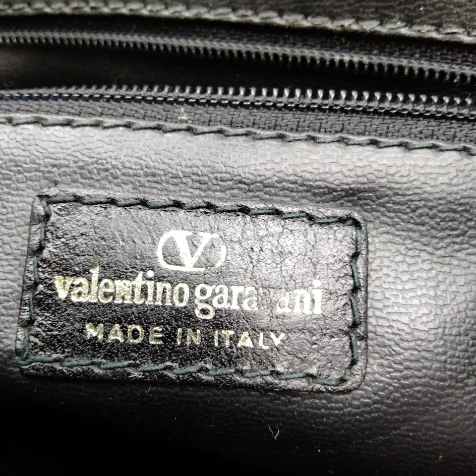 Valentino Garavani Italy. Black Leather Shoulder Bag