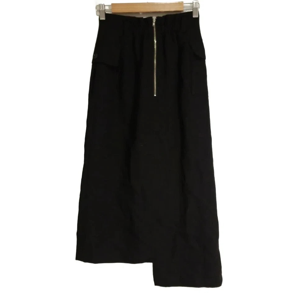 UNITED TOKYO JAPAN. Black Asymmetrical Viscose Blend Skirt