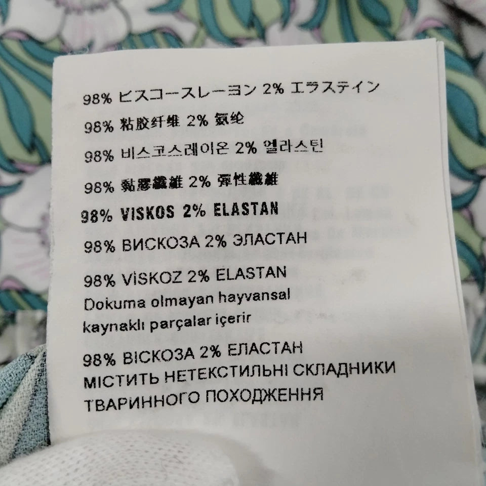 Prada Italy. Green Variations Rayon, Polyurethane Print Dress