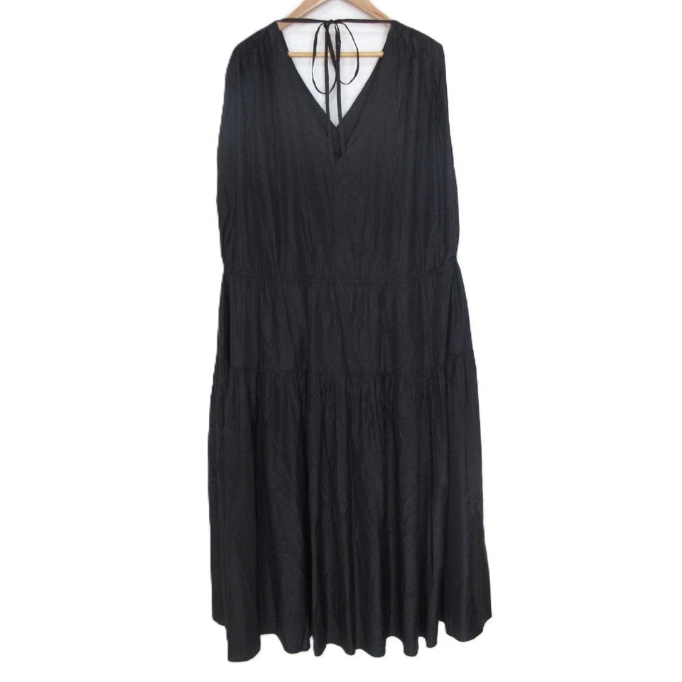 Rito JAPAN. Black Sleeveless Maxi Tiered Dress