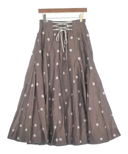Apuweiser-riche Japan.  Brown x White (Dot Pattern) Viscose Blend Long/Maxi Length Skirt