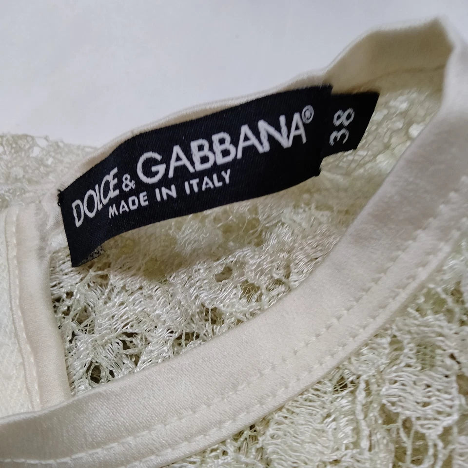 Dolce & Gabbana Italy. D&G. Nylon, Rayon, Lace Sleeveless Top