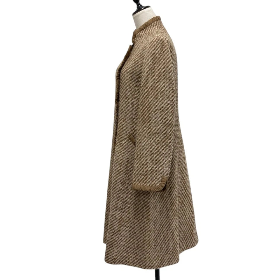 HIROKO KOSHINO JAPAN. BIS. Brown Wool Tweed Long Coat