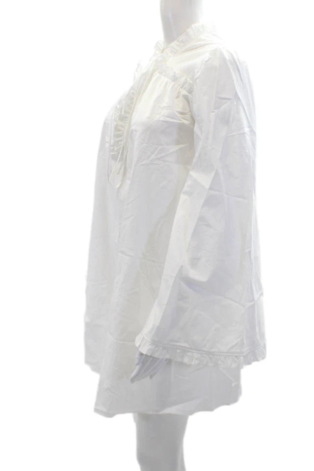 Kika Vargas Bogota. White Voluminous Kassia Cotton Dress