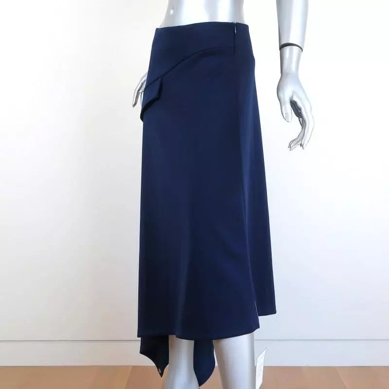 JW Anderson UK. New W/tags. Midnite Blue Asymmetric Side-Button Midi Skirt