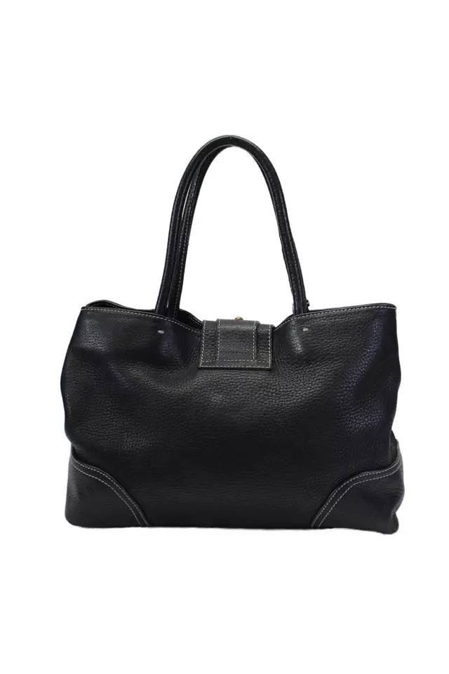 Dolce & Gabbana Italy. Black Grain Leather Shoulder Bag / Tote/ Handbag