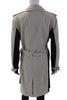 DONNA KARAN DKNY Beige Cotton Collared Belted Zip Up Mid-Length Jacket