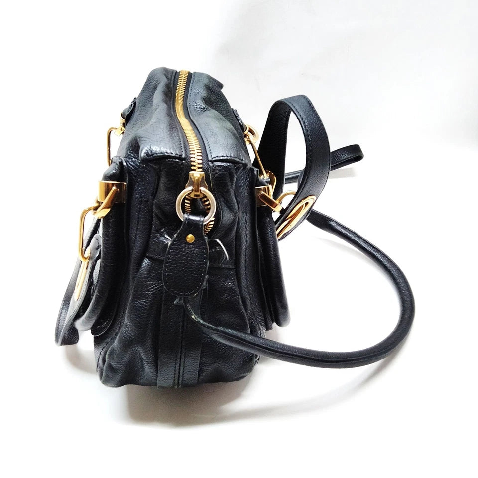 CHLOE PARIS. Vintage Phoebe Philo Black Leather Mini Shoulder Bag / Hand Bag