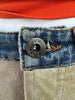 Dolce & Gabbana Italy. Beige Suede Leather Blue Cotton Denim Mini Skirt