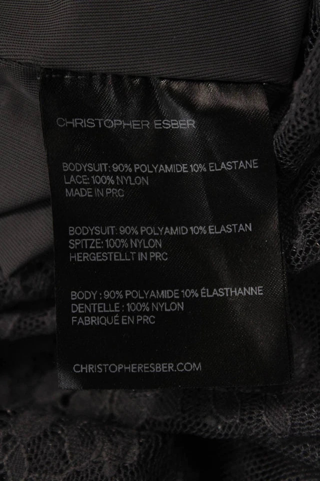 Christopher Esber Sydney. Black Strapless Semi-Sheer Slip Dress