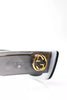 Gucci Italy. Gold Logo GG Gray Rectangular Frame Foldable Sunglasses