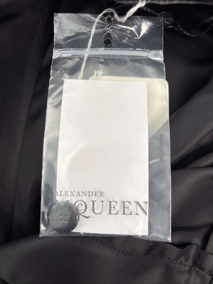 NWT Alexander McQueen Black Tuxedo Swiss Dots Flat Front Pants