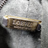 LOEWE MADRID. Black Leather Contrast Stitching Shoulder Bag