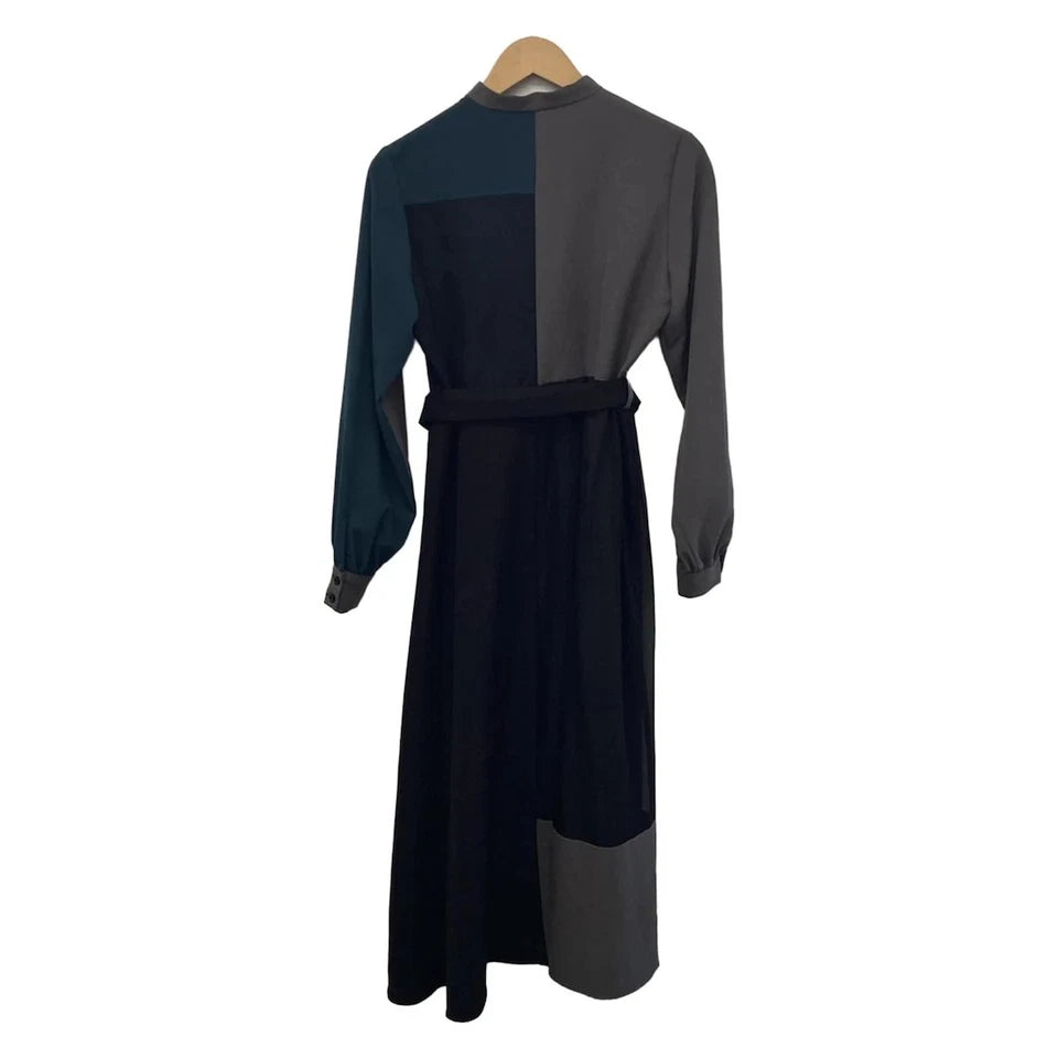 UNITED TOKYO JAPAN. Multi-Color Gray Blue Green Black Dress