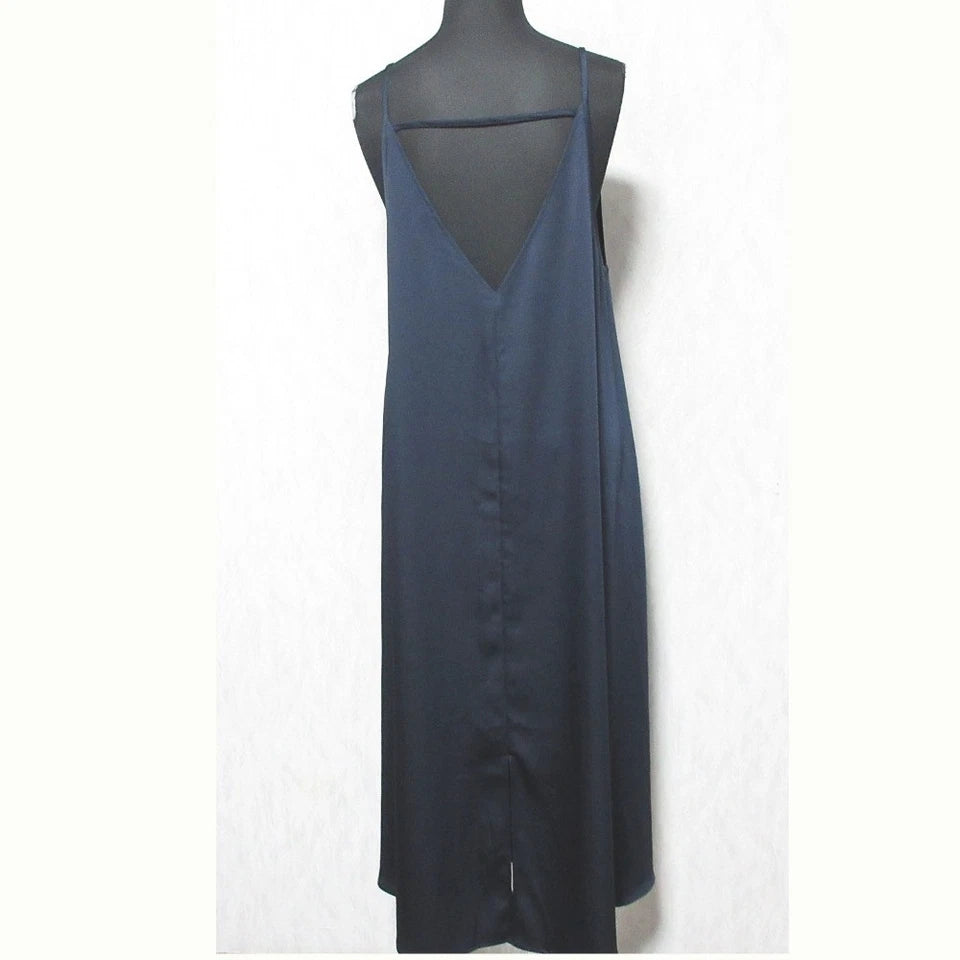ANAYI JAPAN. Navy Camisole Slip Dress Long Dress