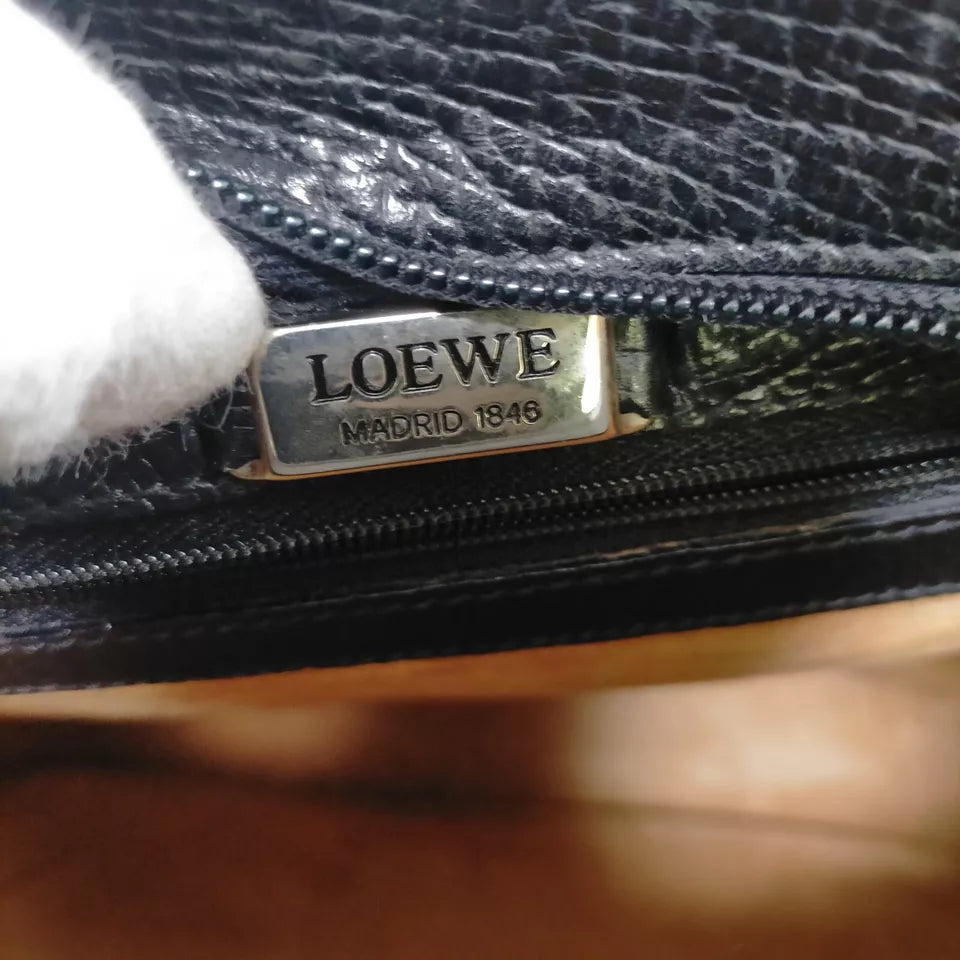 LOEWE MADRID. Black  Leather Shoulder Bag