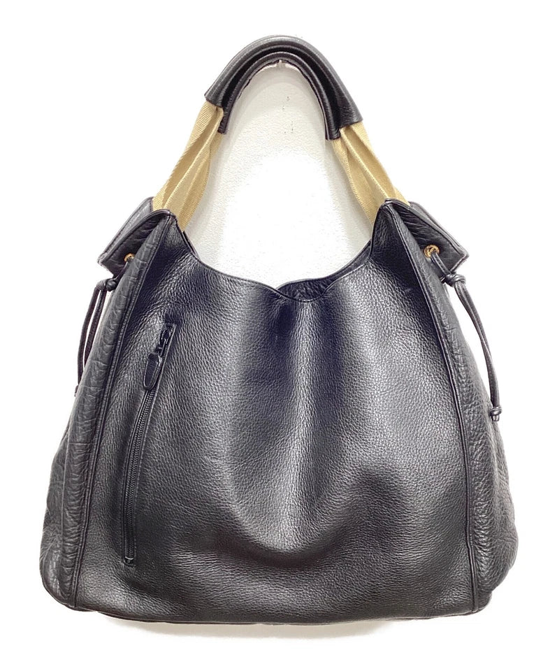 KITAMURA JAPAN. Black Lambskin Leather Handmade Shoulderbag