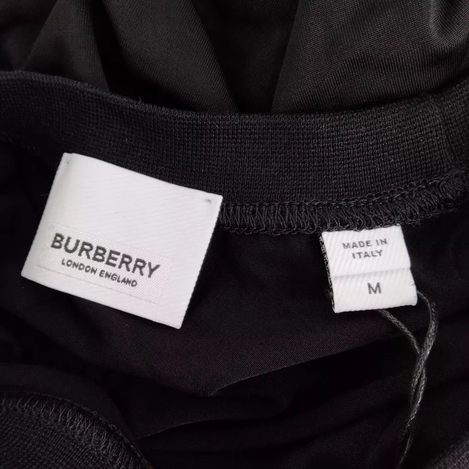 Burberry UK. Black Rayon, Polyurethane Super Wide Bell Sleeves Top