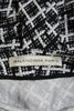 Balenciaga Paris Black Pleated Long Sleeve Plaid Shift Dress