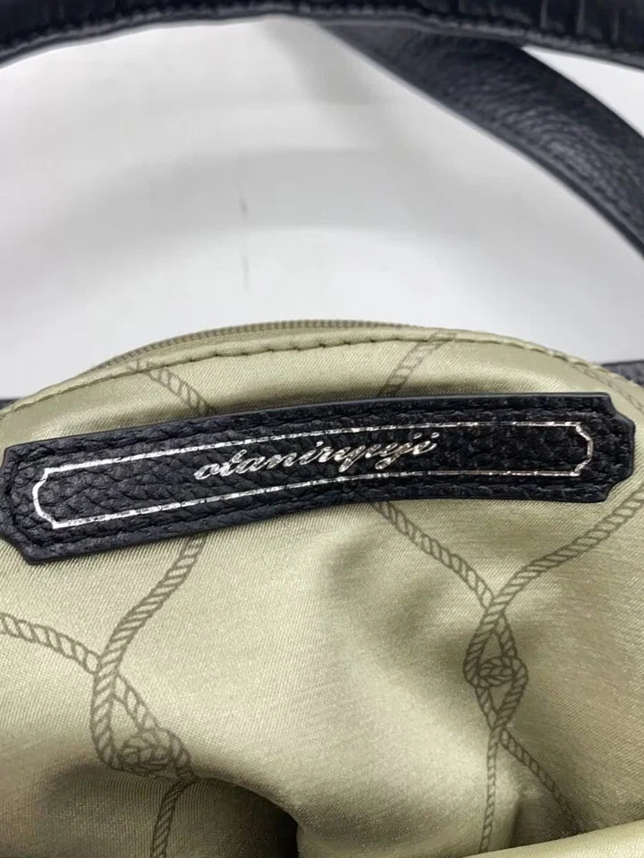 Otaniryuji Japan. Black Lambskin Leather Shoulder Bag w/silver Studded Accents