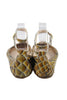 Loeffler Randall NY. Patent Leather Snakeskin Print Ankle Strap Flats