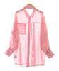 CIAOPANIC JAPAN. Pink Semi-Sheer Button Long Sleeve Casual Shirt