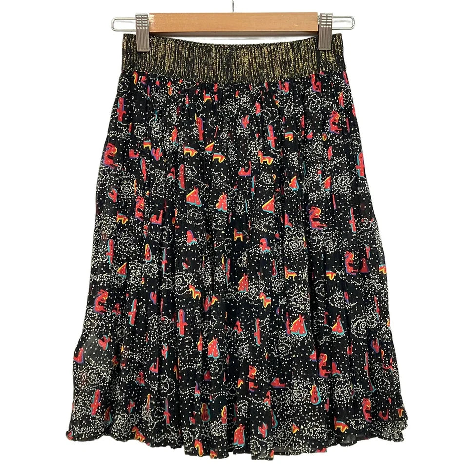 TSUMORI CHISATO JAPAN. Black Pink Multi Color Skirt