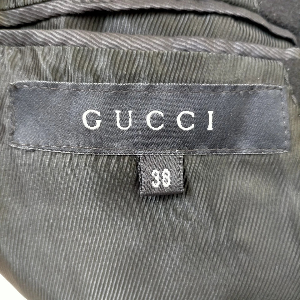 Gucci Italy. Black Wool, Cashmere Belted Overcoat w/Gucci Garment Bag