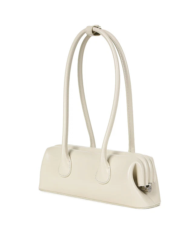OSOI SEOUL/PARIS. NEW. NWOT. Mini Cream Leather Wide Long Strap Shoulder Bag