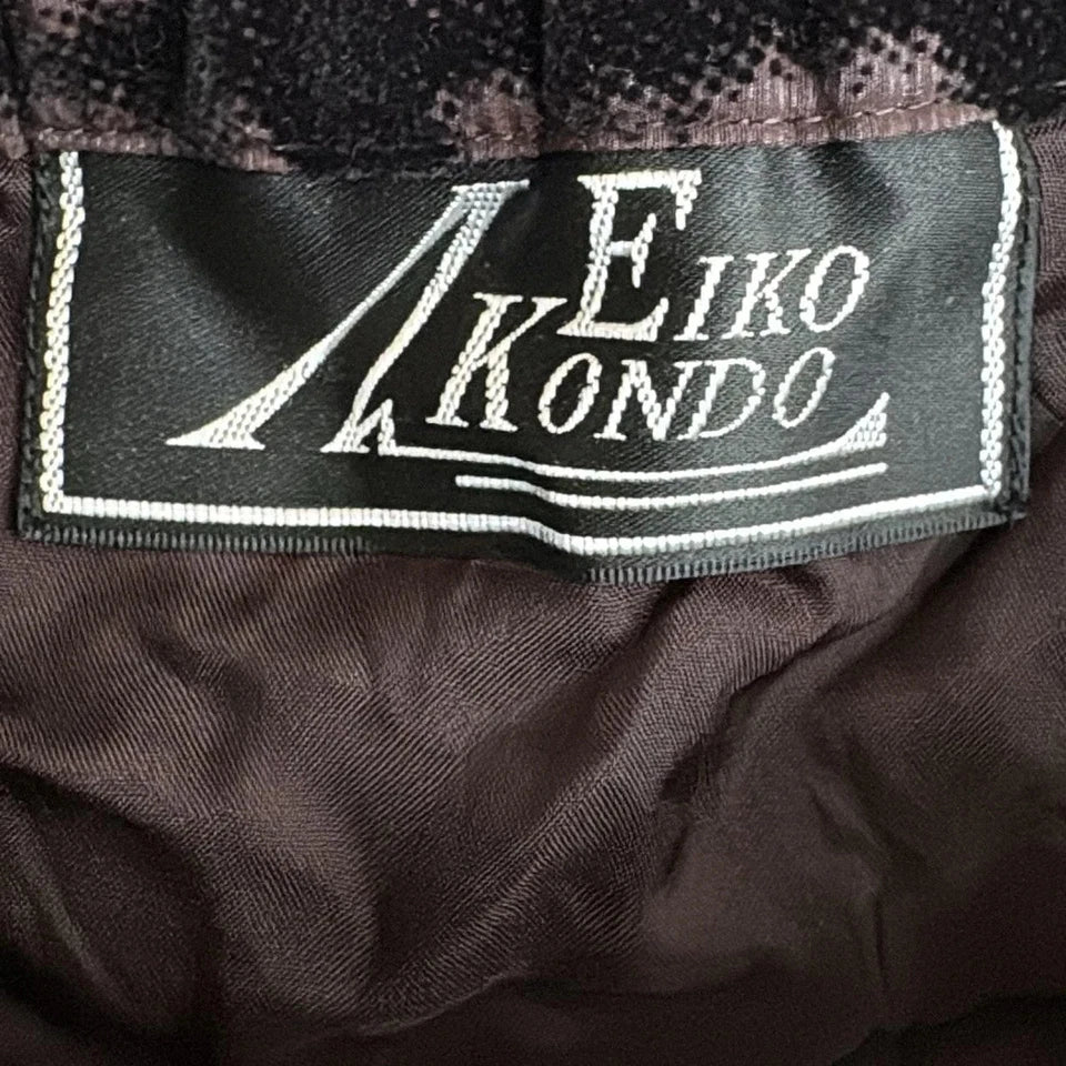 EIKO KONDO JAPAN. Black Dark Brown / Black Velour Skirt