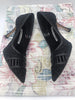 Manolo Blahnik Paris. Black Leather/Lace Floral Designer Shoes FR8.5