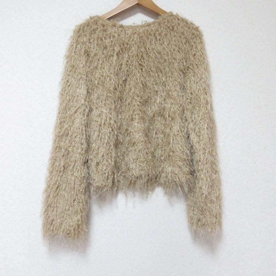 DISCOAT JAPAN. 24SS Collection. Beige Shaggy Knit Sweater