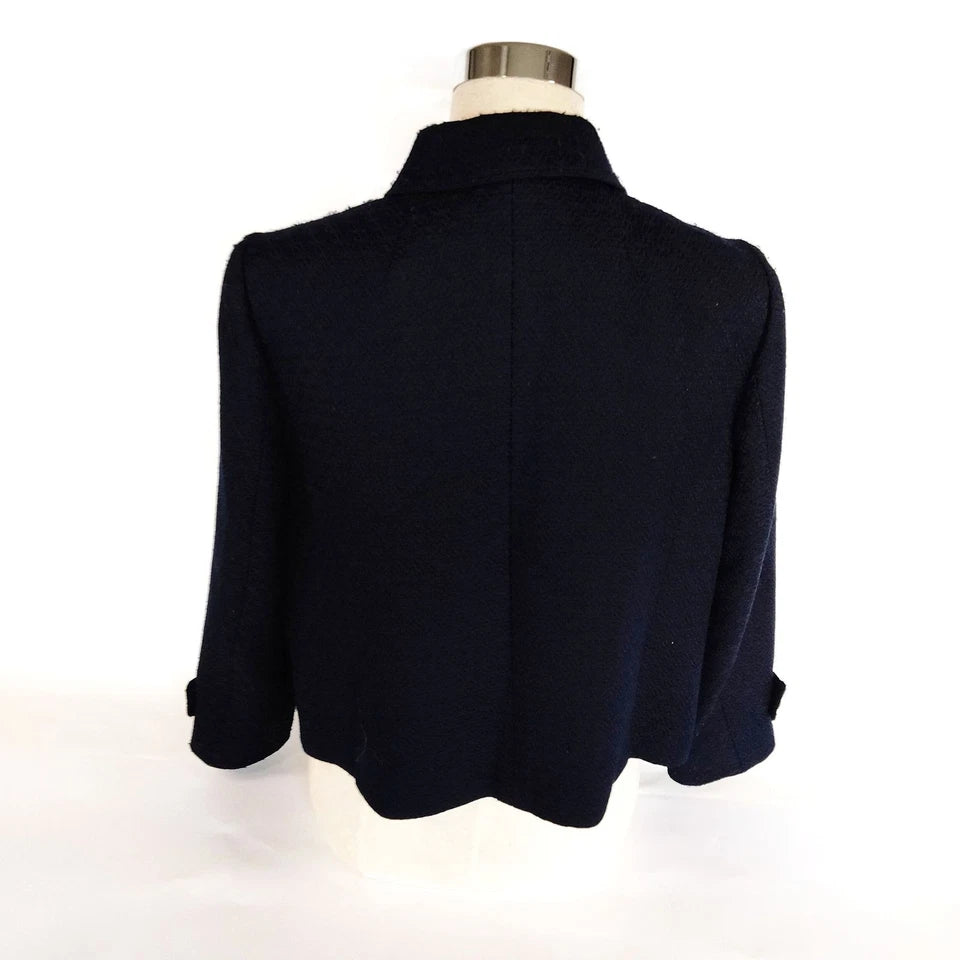 Burberry London. Navy Blue Cotton Polyester Cupro Coat