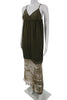 Gypsy 05 Bohemian Green Maxi Slip Silk Dress