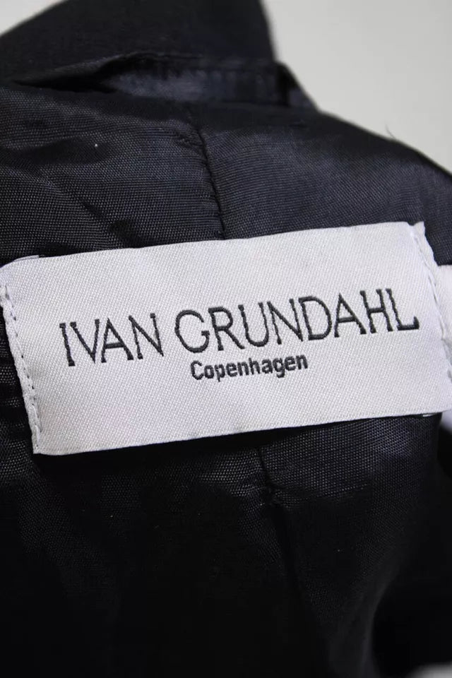 Ivan Grundahl Copenhagen. Black Viscose Button Down Peplum Jacket