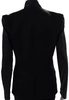 Helmut Lang NY. Black Wool Leather Sleeves Single Button Jacket