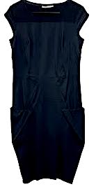 Marithe + Francois Girbaud Paris. Black Cravatatakiller Dress Cap Sleeve Patchwork Pockets