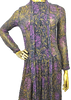Max Mara Italy. Long Sleeve Paisley Floral Silk Chiffon Dress