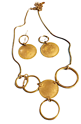 Yves Saint Laurent YSL Vintage 22ct Goldplated Square Charm Pendant Necklace