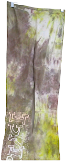 The People of the Labyrinths Amsterdam. Vintage tie dye stretch PEACE graphic pants