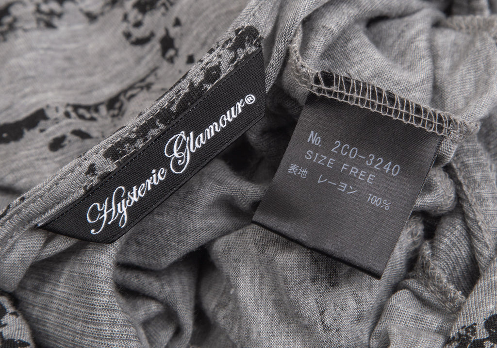 Hysteric Glamour Japan. Grey Chain Printed Rib Switching Dress
