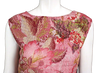 Christian LaCroix Pink Multi Floral Perforated Cotton Sheath Dress