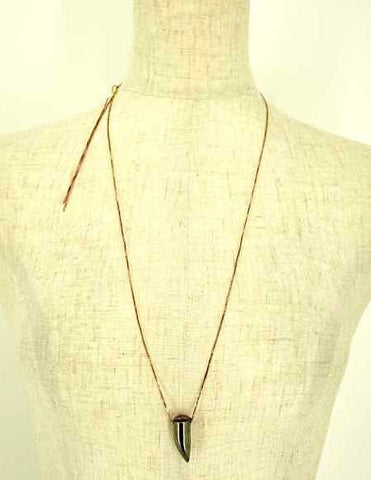 Marjorie Baer SF SIGNED Modernist 1970s Brass Resin Bead Pendant Necklace