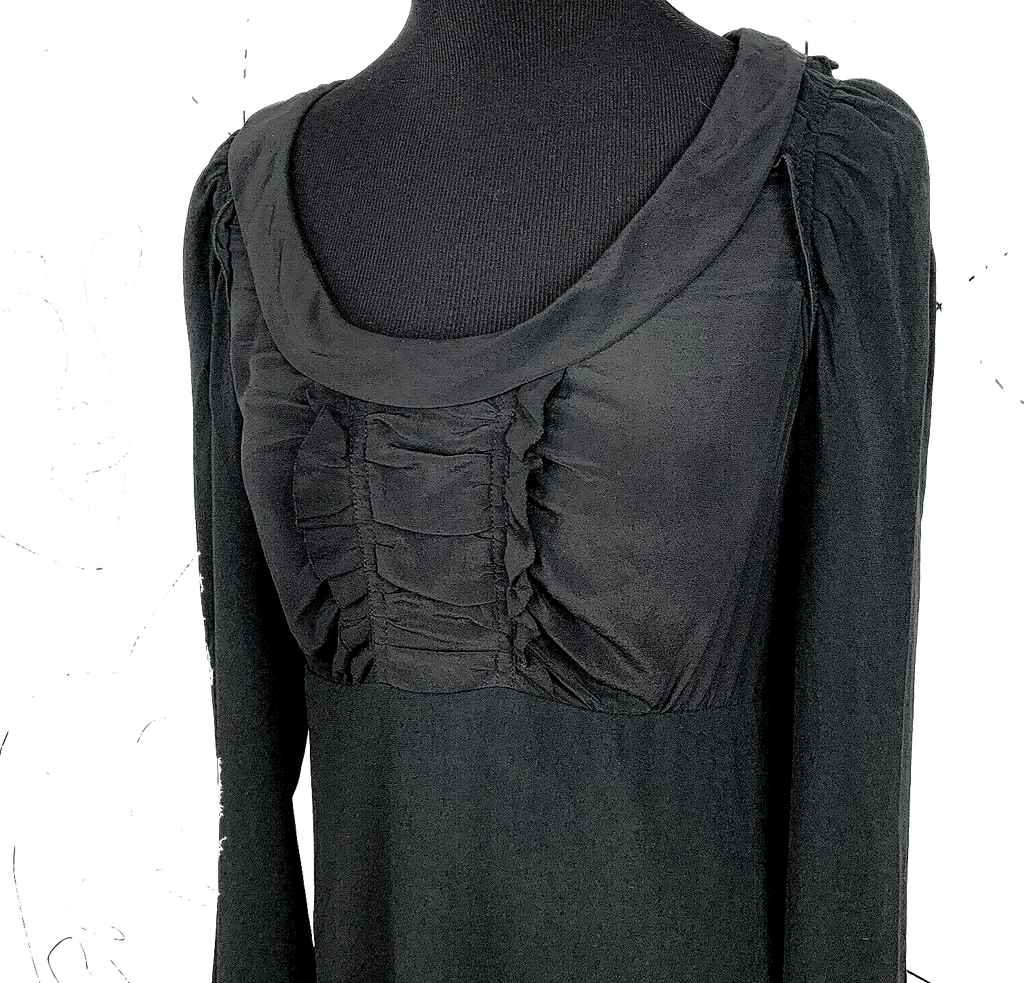 MIU MIU Black Silk Velvet & Wool Mini Sheath Dress W/ -  Finland