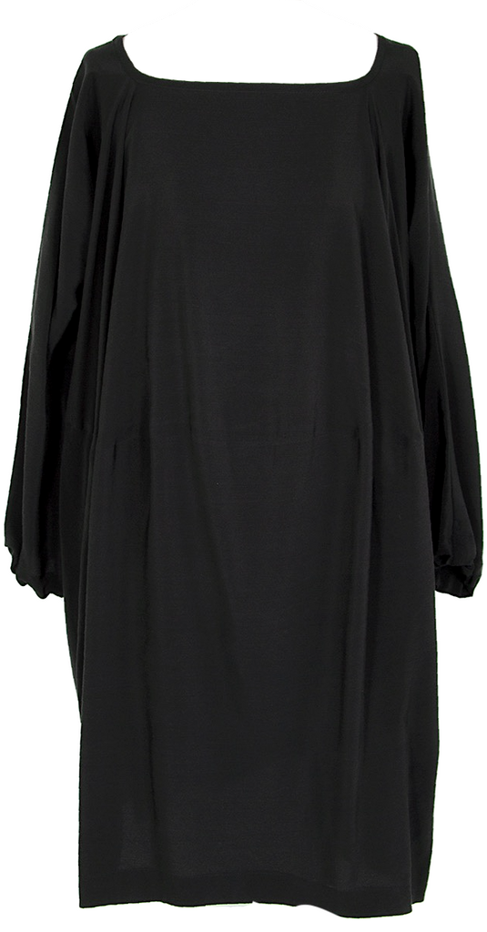 Bernhard Willhelm. Black Silk Dolman Sleeve Dress
