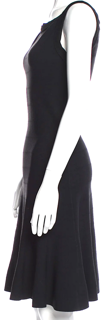 Azzedine Alaia Paris. Black 2002 Collection Knee Length Fit & Flare Dress