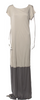 Alberta Ferretti Italy. Neutral Colorblock Scoop Neck Long Dress