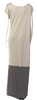 Alberta Ferretti Italy. Neutral Colorblock Scoop Neck Long Dress