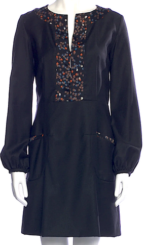 Caron Callahan (Totokaelo, La Garconne Designer) Oversized Black Gauzy Side Slit Tunic Dress
