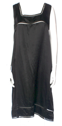 Jean Paul Gaultier Paris. Black Stretch Dress W/Tie Collar